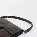 SAINT LAURENT Shoulder Bag Leather Brown Gold Auth 187382A-8