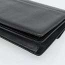 SAINT LAURENT Clutch Bag Leather Black Gold Auth 187383-15