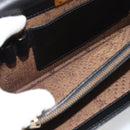 SAINT LAURENT Clutch Bag Leather Black Gold Auth 187383-11