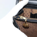 SAINT LAURENT Clutch Bag Leather Black Gold Auth 187383-20