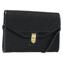 Christian Dior Trotter Canvas Shoulder Bag Vintage Black Gold Auth 187384-1
