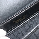 Christian Dior Trotter Canvas Shoulder Bag Vintage Black Gold Auth 187384-11