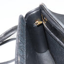 Christian Dior Trotter Canvas Shoulder Bag Vintage Black Gold Auth 187384-19