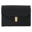 Christian Dior Trotter Canvas Shoulder Bag Vintage Black Gold Auth 187384-13