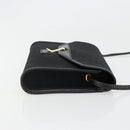 Christian Dior Trotter Canvas Shoulder Bag Vintage Black Gold Auth 187384-3