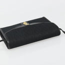 Christian Dior Trotter Canvas Shoulder Bag Vintage Black Gold Auth 187384-6