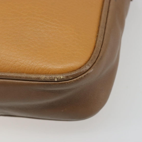 LOEWE Shoulder Bag Leather Brown gold Auth 187385
