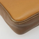 LOEWE Shoulder Bag Leather Brown gold Auth 187385-14