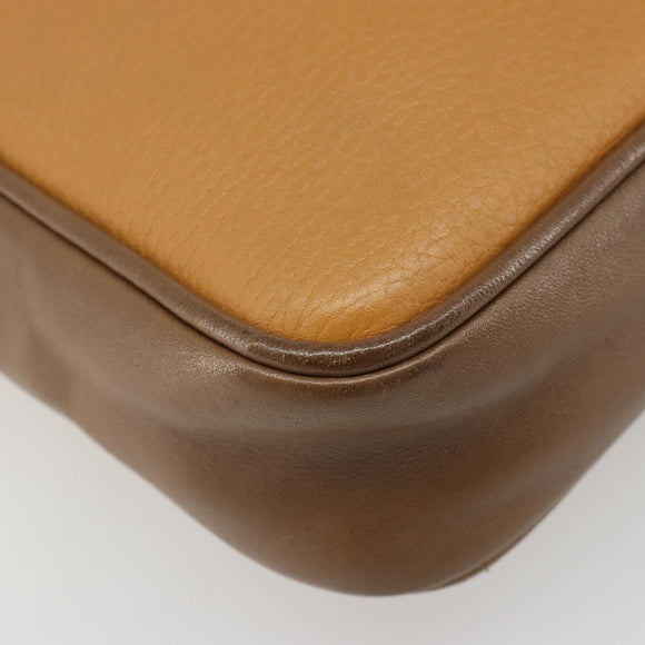 LOEWE Shoulder Bag Leather Brown gold Auth 187385