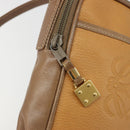 LOEWE Shoulder Bag Leather Brown gold Auth 187385-17