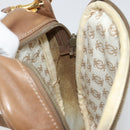 LOEWE Shoulder Bag Leather Brown gold Auth 187385-19