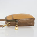 LOEWE Shoulder Bag Leather Brown gold Auth 187385-4