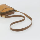 LOEWE Shoulder Bag Leather Brown gold Auth 187385-7