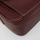 CARTIER Must Line Shoulder Bag Leather Bordeaux Gold Auth 187386A-11