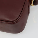CARTIER Must Line Shoulder Bag Leather Bordeaux Gold Auth 187386A-12