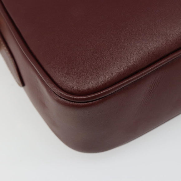 CARTIER Must Line Shoulder Bag Leather Bordeaux Gold Auth 187386A