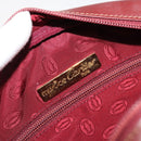 CARTIER Must Line Shoulder Bag Leather Bordeaux Gold Auth 187386A-16