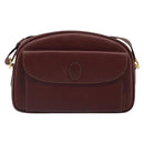 CARTIER Must Line Shoulder Bag Leather Bordeaux Gold Auth 187386A-2