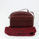 CARTIER Must Line Shoulder Bag Leather Bordeaux Gold Auth 187386A-24