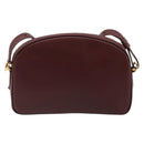 CARTIER Must Line Shoulder Bag Leather Bordeaux Gold Auth 187386A-3