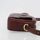 CARTIER Must Line Shoulder Bag Leather Bordeaux Gold Auth 187386A-4