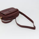 CARTIER Must Line Shoulder Bag Leather Bordeaux Gold Auth 187386A-7