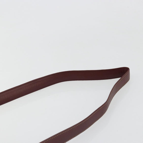 CARTIER Must Line Shoulder Bag Leather Bordeaux Gold Auth 187386A