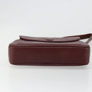 CARTIER Must Line Shoulder Bag Leather Bordeaux Gold Auth 187386A-9