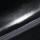 CELINE Chain Shoulder Bag Leather Black Gold Auth 187388-21