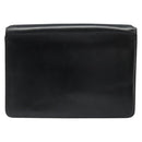CELINE Chain Shoulder Bag Leather Black Gold Auth 187388-2