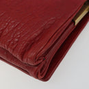 SAINT LAURENT Chain Shoulder Bag Leather Red Gold Auth 187389A-12