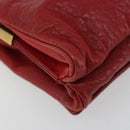 SAINT LAURENT Chain Shoulder Bag Leather Red Gold Auth 187389A-13