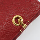 SAINT LAURENT Chain Shoulder Bag Leather Red Gold Auth 187389A-14