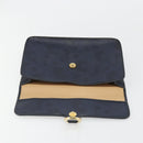 Christian Dior Trotter Canvas Vintage Clutch Bag PVC Navy Gold Auth 187390-13