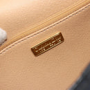 Christian Dior Trotter Canvas Vintage Clutch Bag PVC Navy Gold Auth 187390-14