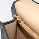 Christian Dior Trotter Canvas Vintage Clutch Bag PVC Navy Gold Auth 187390-18