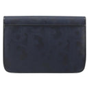 Christian Dior Trotter Canvas Vintage Clutch Bag PVC Navy Gold Auth 187390-3