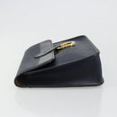 Christian Dior Trotter Canvas Vintage Clutch Bag PVC Navy Gold Auth 187390-5