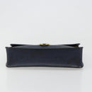 Christian Dior Trotter Canvas Vintage Clutch Bag PVC Navy Gold Auth 187390-7
