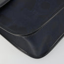 Christian Dior Trotter Canvas Vintage Clutch Bag PVC Navy Gold Auth 187390-9