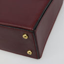 CARTIER Must Line Hand Bag Leather Bordeaux Gold Auth 187392A-9