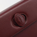 CARTIER Must Line Hand Bag Leather Bordeaux Gold Auth 187392A-17
