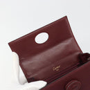 CARTIER Must Line Hand Bag Leather Bordeaux Gold Auth 187392A-11