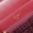 CARTIER Must Line Hand Bag Leather Bordeaux Gold Auth 187392A-18