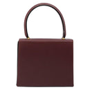 CARTIER Must Line Hand Bag Leather Bordeaux Gold Auth 187392A-2