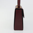 CARTIER Must Line Hand Bag Leather Bordeaux Gold Auth 187392A-4