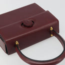 CARTIER Must Line Hand Bag Leather Bordeaux Gold Auth 187392A-6