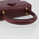 CARTIER Must Line Hand Bag Leather Bordeaux Gold Auth 187392A-7