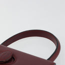 CARTIER Must Line Hand Bag Leather Bordeaux Gold Auth 187392A-8