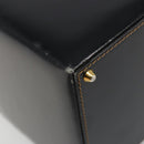 LOEWE Vanity Hand Bag Leather Black Gold Auth 187393A-14